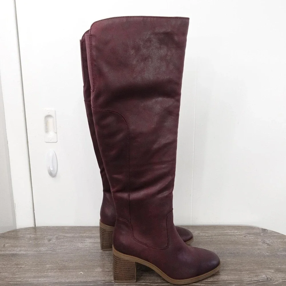 New! Frye & Co Lyanna Boots Womens Size 6 Red Over The Knee Riding Boot‎